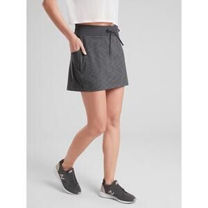 Athleta Black Heather Excursion Stash Pockets UPF Hybrid Skort Skirt  Size XL